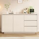 
Kangshiyuan solid wood sideboard modern simple living room integrated wall tea cabinet kitchen storage cabinet pre-white three-pull double doors [120*40*80]