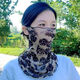 Bohai Chao sunscreen veil women's summer mask face mask driving ice silk face covering thin sun mask neck scarf cover rose white