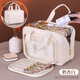 Yinuo cosmetics storage bag classification multi-layer patch pocket cosmetic bag women's portable large capacity high-end hand wash bag patch pocket large capacity classified storage milk apricot white