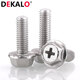 XMSJ304 stainless steel cross hexagonal flange screw hexagon head with flower screw bolt M4M5M6M8304 M4*12200 pills