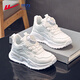 Warrior Girls' Sports Shoes Spring and Autumn Lightweight Soft Soled Casual Running Shoes WZ(CL)-0686 White 35