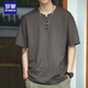 
ROMON American retro bamboo short-sleeved T-shirt men's summer fashion brand Henry shirt Ami Kaji Polo shirt men's spring and summer dark gray XL suitable for 145-160 Jin [Jin equals 0.5 kg]