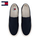 TOMMY JEANS [Lightweight Boat Shoes] 25 Spring and Summer Men's Cotton Lazy Sneakers Casual Shoes Canvas Shoes [01366] Navy Blue C1G 41