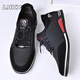 
LHKX brand light luxury cowhide men's shoes 2025 spring and summer new casual shoes men's sports shoes men's soft leather shoes men 9916 black-high-end men's shoes 40