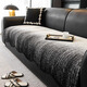 Lanlifang light luxury high-end leather sofa cushion 2025 four-season universal straight-row non-slip Lawrence sofa cushion cover special-shaped yarn-high-grade black 70cm*70cm one piece