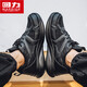 Krieger Herrenschuhe Frühling und Sommer atmungsaktives lässiges Vater Schuhe Herren Mesh Sports Laufschuhe Wanderschuhe 1694 Black 39