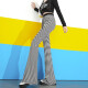 
2025 spring and summer drooping stripes loose casual micro-flare pants high waist wide-leg pants floor-sliding long pants women's trendy color [MY-686] M