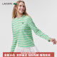 LACOSTE 法国鳄鱼法国女装时尚拼色条纹纯棉舒适正肩长袖|TF9207 IRG/白色/绿色 XXS 32 /150