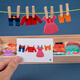 Uoso Montessori Early Education AIDS trocken Kleidung Dressing Spielzeug 2-3 Jahre alt 4 Kindergarten kleine und mittlere Wohnbereich Materialien Wäsche Trockenkleidung Dressing Spielzeug
