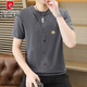 Pier Cardin Summer Ice Silk Tricoted Faux T-shirt à manches courtes de style coréen Men et fine et mince T-shirt à manches minces Top 6626 Black M 90-110Jin [Jin est égal à 0,5 kg]