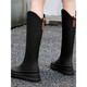 Liu Chaobu high tube rain boots Japanese high tube rain boots women's fashionable outer wear anti-slip waterproof wear-resistant rubber shoes to catch the sea kitchen long tube green 39 standard code