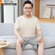 Modal pure cotton pajamas men's short-sleeved shorts summer thin 2025 new middle-aged and elderly dad large-size home clothing set 13601# light green pure cotton shorts 3XL [Suggested 160-180Jin [Jin equals 0.5 kg]]