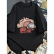 Cantu American Modemarke Heavy Crayon Shin-Shin-Short-Sleeve T-Shief Herren Sommer Lose halbärmelige Basis-Hemd-Hemd-Top-Kleidung weiß grau L [Vorgeschlagen 100-120 Jin [Jin gleich 0,5 kg]]