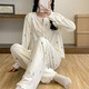 Gemas coloridas Pajama de seda de leche para mujeres estilo coreano estilo fragancia pequeña ropa delgada de dos piezas Guangzhou 13th Line KKH-12401 170 M