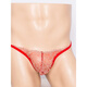 Men's underwear sexy men's underwear U convex bag transparent lace mesh see-through thong for men YZD-gold lace T-pants-red
