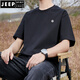 JEEP SPIRIT棉短袖T恤男士ins夏季百搭白色体恤港风情侣款宽松半袖上衣服潮 白色棉短袖-1365 S 【建议90-115斤】