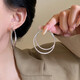 Simple cold style double hoop earrings for women 2025 new trendy earrings temperament high-end atmospheric earrings earrings silver double layer hoop earrings one pair