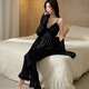 Modal Spring and Autumn Ice Silk Silk Silk Sosting Stardgown Pajamas Nuevo estilo Summer Home Trait Men Men's Men 692 Black Women 675 Milk Champagne XL Women + Men XL