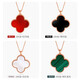 Man Fuxiang 18K gold four-leaf clover pendant color gold rose gold gold necklace au750 clavicle chain birthday gift for girlfriend 18K rose gold (single pendant) black agate