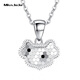 Miss JuJu pt950 platinum Xiangyun pendant for women, shiny platinum honeycomb necklace for girlfriend, single pendant, weight 2.6-2.8 grams + delivery silver chain
