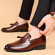 Huilijun Mattanzug Herren Lederschuhe Herren-Flat-Soled Shine Formale Wear Jugendspitze.