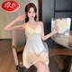 
LangSha (LangSha) light luxury sexy suspender lace ice ribbon chest pad pajamas women nightgown women 2025 new white [js9227] white chest pad L size 100-115Jin [Jin equals 0.5 kg]