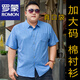 罗蒙（ROMON）短袖大码衬衫男加肥加大号男士棉衬衣宽松薄印花大码男装半袖肥佬 5155灰红 3XL (建议155-170斤) 卡码拍大一