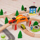 Holz kleiner Zug Hape Gleis Set Magnetic Lokomotive 3-5-7 Jahre alte Jungen Bausteine ​​Kinderspielzeug Brio 78 Stück Spuren Elektroauto