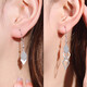 Bovia Pt950 platinum earrings for women, long platinum earrings, diamond-shaped ear hooks, geometric earrings, ear wires for girlfriend, diamond-shaped ear hooks (two pieces), about 2.4-2.6 grams