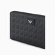 Armani EA Men's Wallet Embossed Eagle Pattern Black Calfskin Zipper Opening Horizontal Coin Purse 2025 New Black Regular