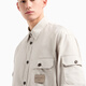 安普里奥·阿玛尼（Emporio Armani）2025春季新款男士廓形翻领短袖工装衬衫 U1098-杏仁色 S (：120-130斤)