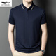 Sieben Wolves offizielles Flaggschiff 2025 Sommer atmungsaktives Männer-T-Shirt Neues dünnes dünnes, kurzärärmiges, festes Farbpolo-Polo-Hemd mit mittleren Alter 13566 Weiß One Size 105-165