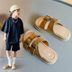 Xianxiu 2025 Summer Children's Slippers Retro Girls Beach Shoes Boy Casual Soft Sond Middle and Big Childre