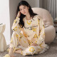 Cooler Zhang Pyjamas für Frauen im Frühling und Herbst reiner Baumwoll-Cartoon Langärmelte Hosen koreanischer lässiger Anzug für Studenten Sommer Herbst und Winter Home Clothing GXT9928 Durchschnittliche Größe Frauen M Größe empfohlen 75-95jin [Jin gleich 0,5 kg]