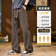 森马（Semir）春秋拼接工装休闲裤男士宽松微喇纯棉运动长裤子港风直筒裤 9871-卡其色 常规 M