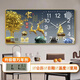 Huaiyin wall clock silent living room wall clock decoration electronic clock wall-mounted perpetual calendar accurate modern clock Jinyumantang with hook battery 40*30CM gold edge without calendar too small style