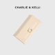 CHARLIE&KELLICharlie Kelli真皮钱包女2025新款时尚手拿长款零钱夹卡包二合一 黑色(赠送礼盒/袋)