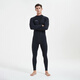 Ride ship one-piece wetsuit full set long-sleeved men's and women's couple deep diving swimsuit cold-proof and warm surfing diving equipment 2MM front zipper black 3XL