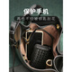 ACROSS light luxury brand sheepskin key bag for men's genuine leather large capacity key storage bag for women's car lock key bag sheepskin braided zipper key bag - black