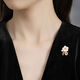 Violet carved plum brooch high-end women's exquisite white plum blossom corsage 2025 new trendy brooch champagne gold