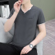 七匹狼（septwolves）夏季纯棉男士短袖恤领薄款修身青年潮流半截袖男休闲鸡心领体恤 白色 QY694 M 【95-115斤】