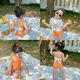 
Snoopy Children's Integrated Swimsuit Set 2025 Summer Baby Girl Cute Bikini Triangle Swimsuit Two-Piece Set Trendy Swimsuit + Hat 90 (Suggested height 80-90cm)