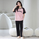 Hanrui Summer Damen-Baumwoll-Kurzärmer-Pyjama zweiteiliger Set 679 175 L