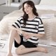 Modal 2025 Nuevo pijama tejido para mujeres para algodón de color sólido de verano de color sólido de dos piezas Ropa para el hogar de dos piezas YZT9859 M Modelo de mujeres recomendado 80-100Jin [Jin iguala 0.5 kg]