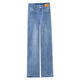 Pantalones rectos de color alto de verano Hualin Summer pantalones de piso de pierna ancha Blue-3888 L Tamaño 28 Recomendado 100-110Jin [Jin equivale a 0.5 kg]