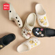 名创优品（MINISO）洞洞鞋女男夏季外穿沙滩凉鞋防滑厚底踩屎感包头凉拖鞋黑色36-37