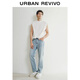 UR2025 Summer New Men's Casual Solid Color Versatile Loose Cotton Round Neck Vest UMB450004 White L