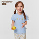 PawinPaw 5A antibacterial cartoon bear children's clothing 25 spring and summer new baby girl printed short-sleeved T-shirt Pink/25 110
