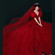 NUEVO COLLAR RED COLLAR ROJO DE QINCHI Vestido de novia de alta gama Bride 25 Nuevo estilo escapado Princesa Propietario de la cola pequeña Vestido de novia rojo l Tamaño de igual tamaño