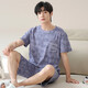 
Modal pure cotton pajamas men's 2025 summer new style teen short-sleeved shorts summer casual home clothing set Q13807 L